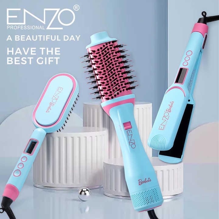 ENZO 3 en 1 brosse à Air chaud chauffage peigne à cheveux