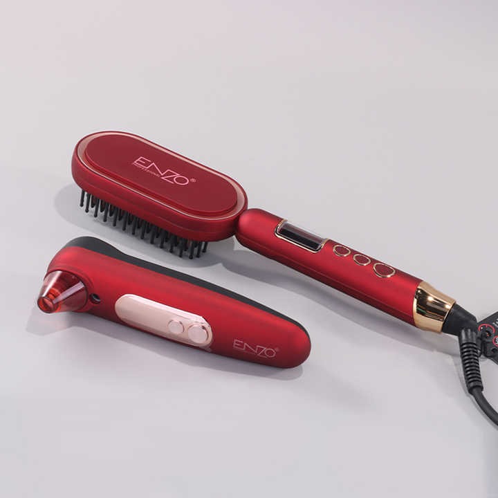 ENZO™ Brosse Lissante 5-en-1 – Coiffez, Lissez, Bouclez en Un Seul Geste