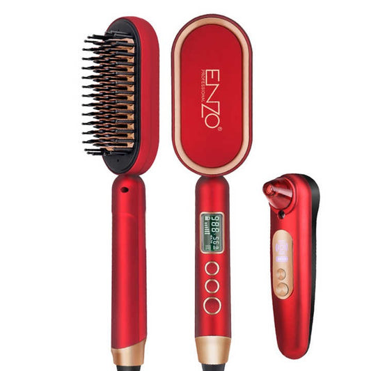 ENZO™ Brosse Lissante 5-en-1 – Coiffez, Lissez, Bouclez en Un Seul Geste